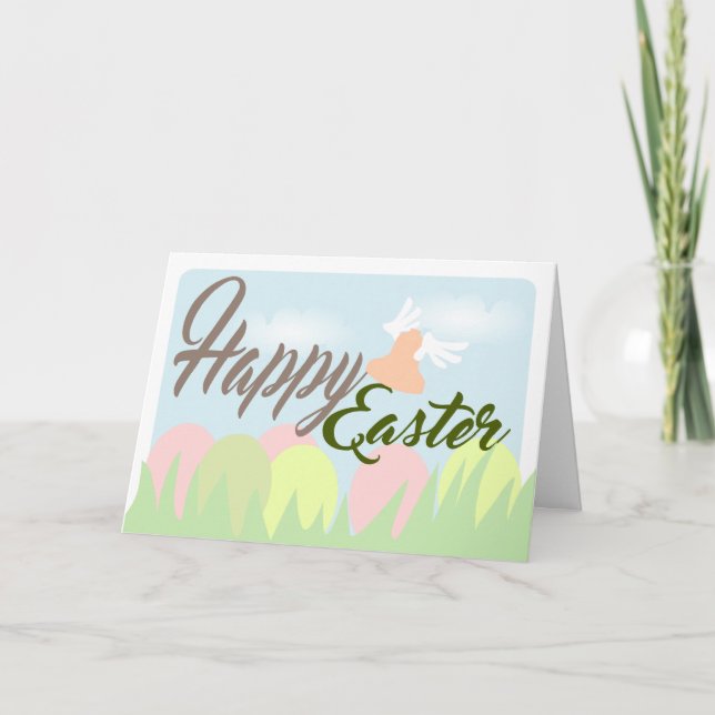 Tarjeta de bienvenida Happy Easter Pastel Colors (Anverso)