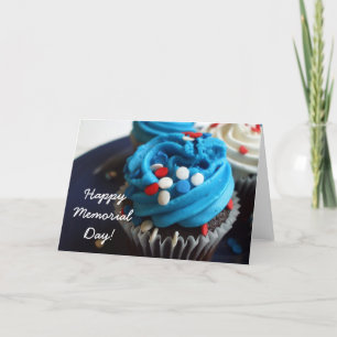 Tarjeta de bienvenida Happy Memorial Day cupcakes