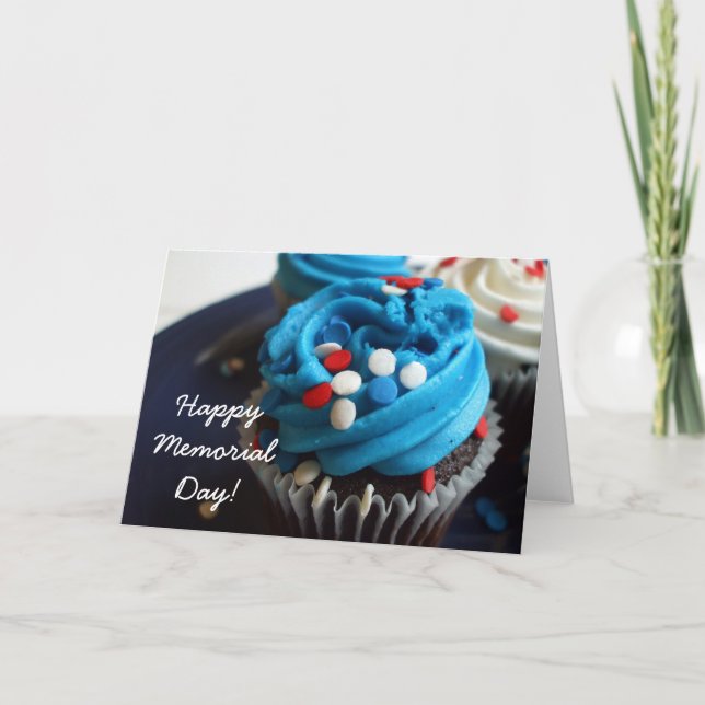 Tarjeta de bienvenida Happy Memorial Day cupcakes (Anverso)