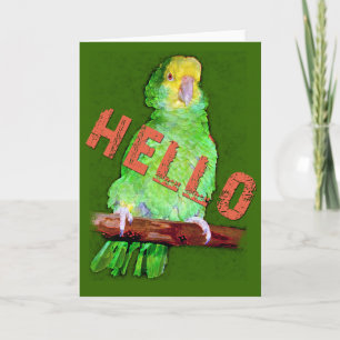 Tarjeta de bienvenida HELLO Parrot