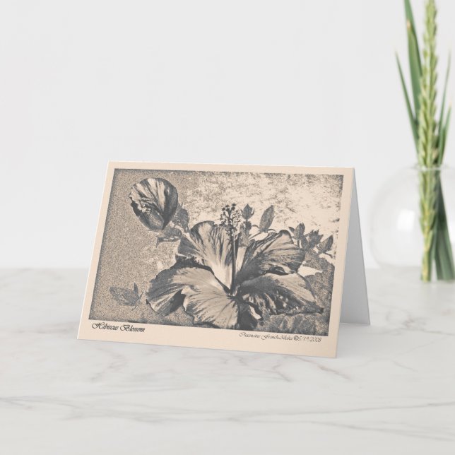 Tarjeta de bienvenida Hybiscus flssom (Anverso)