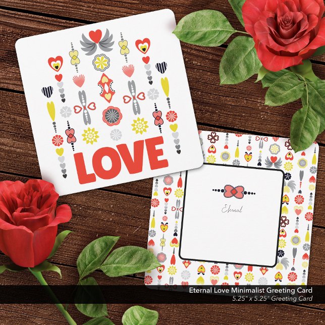 Tarjeta de bienvenida Minimalista de amor eterno (Eternal Love Greeting Card, Bold and Vibrant Minimalist Design)