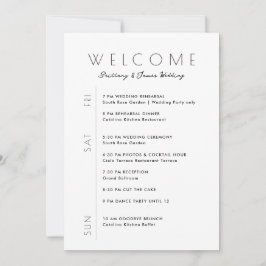 Tarjeta de bienvenida Minimalista Itineraria de fi