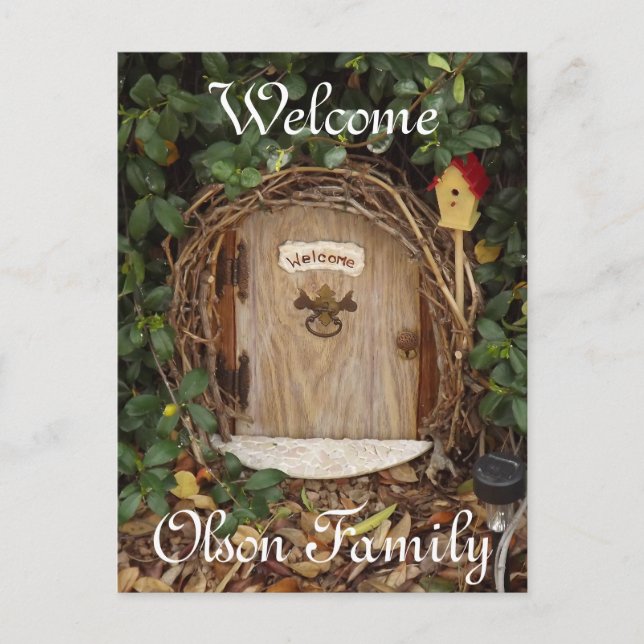 Tarjeta de bienvenida Mystical Gnome Garden (Anverso)