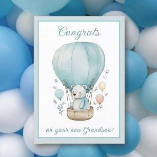 Tarjeta de bienvenida New Grandson Congrats