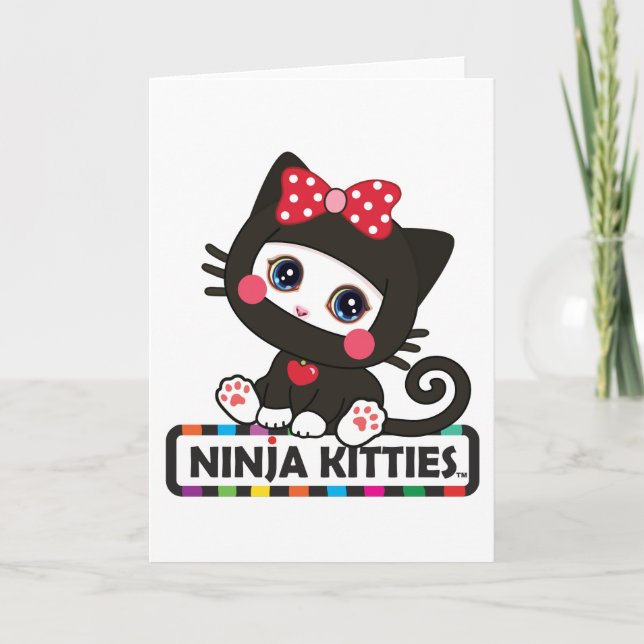 Tarjeta de bienvenida Ninja Kitty (Anverso)
