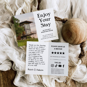 Tarjeta de bienvenida para negocio de propiedades 