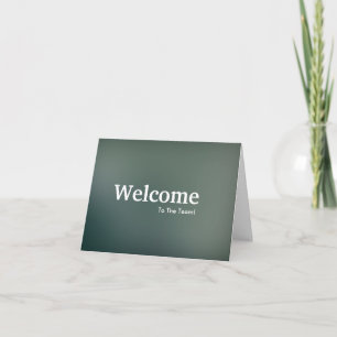 Tarjeta de bienvenida para nuevo empleado con acua