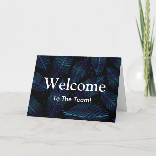 Tarjeta de bienvenida personalizada de hoja verde  (Anverso)
