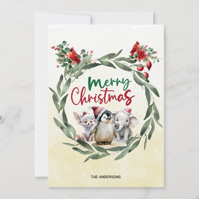 Tarjeta de bienvenida personalizada para navidades (Anverso)