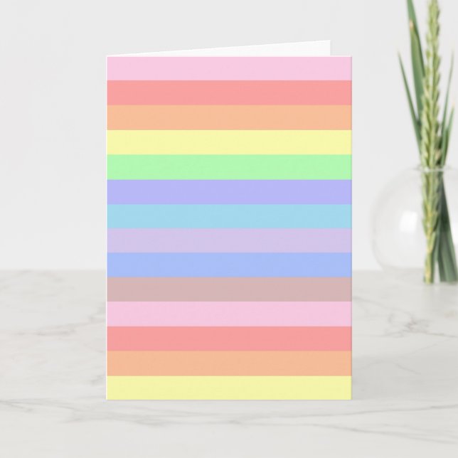 Tarjeta de bienvenida Rainbow Pastel Stripes (Anverso)