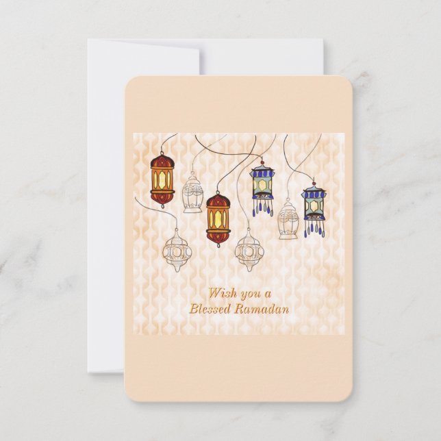 Tarjeta de bienvenida Ramadan Mubarak (Anverso)
