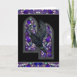 Tarjeta de bienvenida Raven Seted Glass Gothic Bla