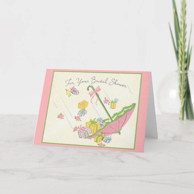 Tarjeta de bienvenida Retro Bridal Shower (Anverso)