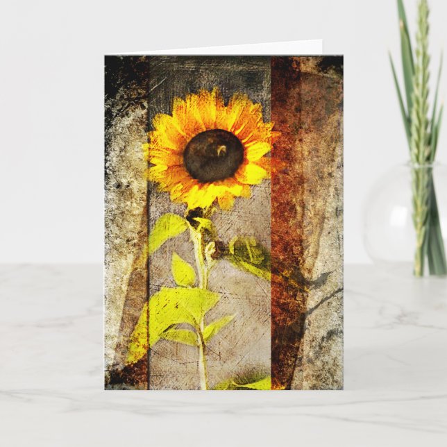 Tarjeta de bienvenida Rustic Sun Flower (Anverso)
