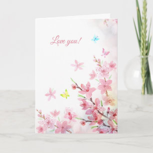 Tarjeta de bienvenida Sakura de primavera