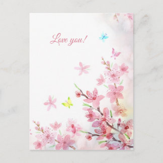 Tarjeta de bienvenida Sakura de primavera