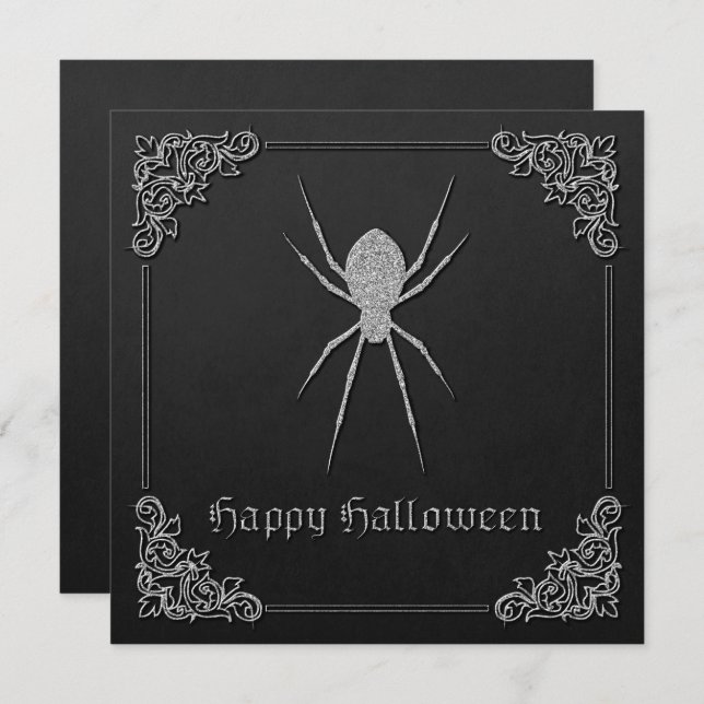 Tarjeta de bienvenida Silver Spider Halloween (Anverso / Reverso)