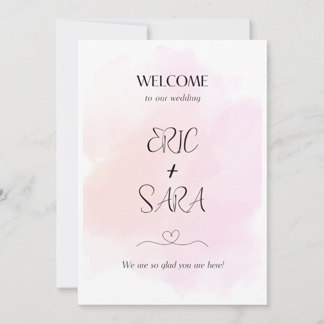 Tarjeta De Bienvenida Simple Para Bodas Y Amigos (Anverso)