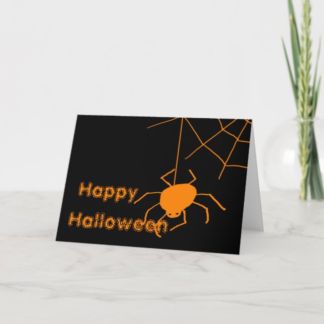 Tarjeta de bienvenida Spider Web Happy Halloween (Anverso)
