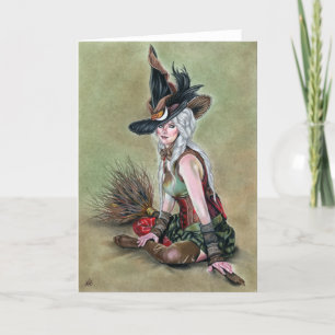 Tarjeta de bienvenida Steampunk Witch