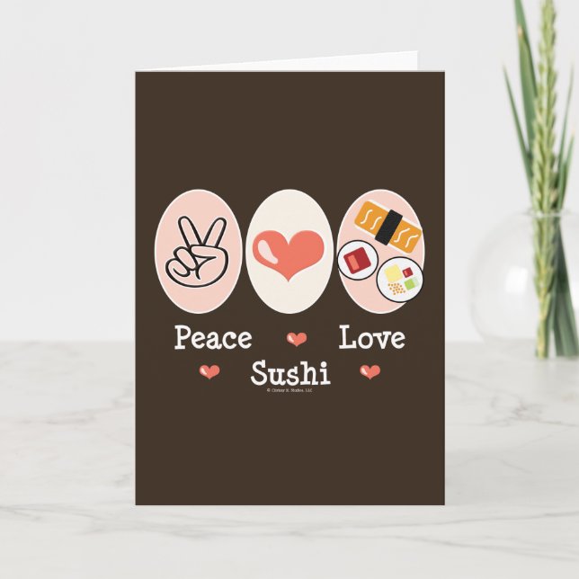 Tarjeta de bienvenida Sushi de Peace Love (Anverso)