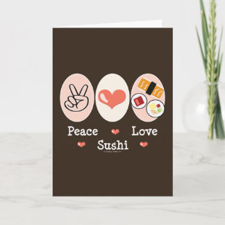 Tarjeta de bienvenida Sushi de Peace Love