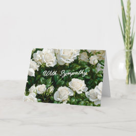 Tarjeta de bienvenida White Roses Garden Art