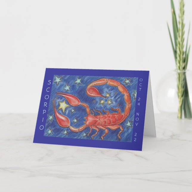 Tarjeta de bienvenida Zodiac Scorpio 'Feliz Cumple (Anverso)