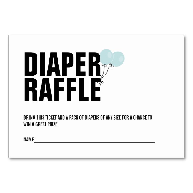 Tarjeta de billete Blue Balloon Baby Shower Diaper (Anverso)
