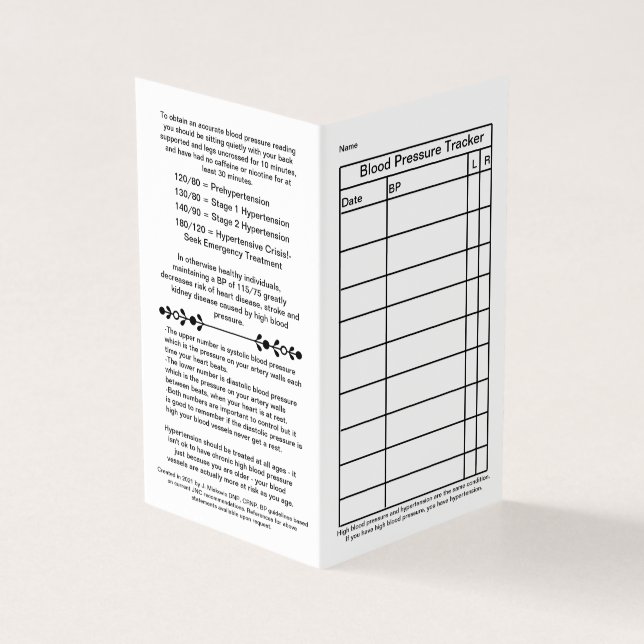 Tarjeta de billetera de presión arterial simple 20 (Exterior)