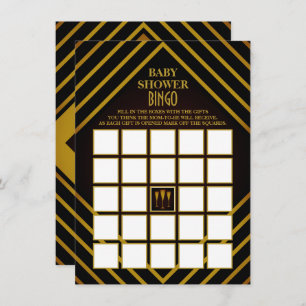 Tarjeta de Bingo Baby Shower de Gatsby Gold 2020