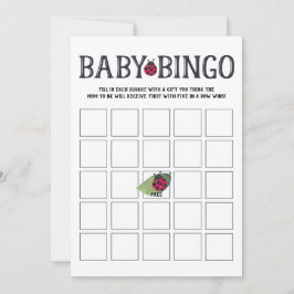 Tarjeta de Bingo Baby Shower de Ladybug