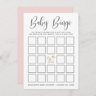 Tarjeta de bingo Baby Shower de Llama dulce