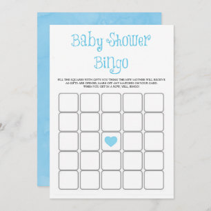 Tarjeta de bingo Baby Shower de tipografía Minimal