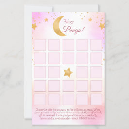 Tarjeta de bingo Baby Shower del Chica rosa de la 