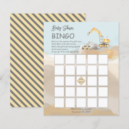 Tarjeta de bingo Baby Shower del niño de la excava