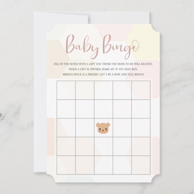 Tarjeta de bingo Baby Shower - Juego Baby Shower (Anverso)