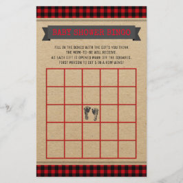 Tarjeta de bingo Baby Shower Lumberjack