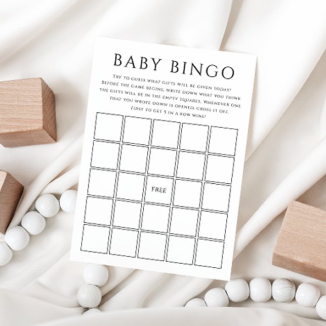 Tarjeta de bingo Baby Shower Neutral simple de gén (Subido por el creador)