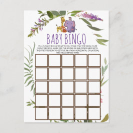 Tarjeta de bingo Baby Shower para animales de Safa