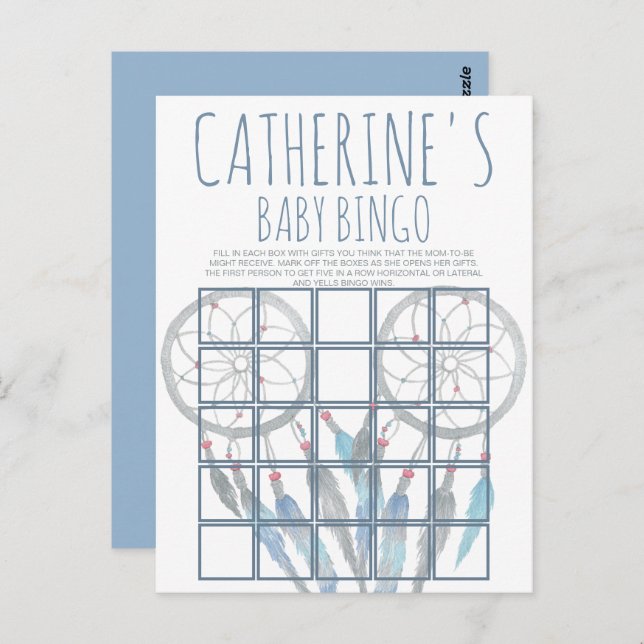 Tarjeta de bingo Baby Shower para animales de Safa (Anverso / Reverso)