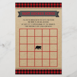 Tarjeta de bingo Baby Shower para niños de Lumberj