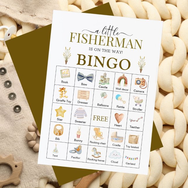 Tarjeta de Bingo Baby Shower para pescadores (Subido por el creador)
