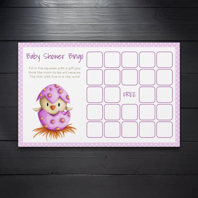 Tarjeta de Bingo Baby Shower Rosa para el Hatching (Subido por el creador)