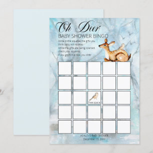 Tarjeta de bingo Baby Shower Woodland Animals Wint