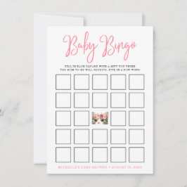 Tarjeta de Bingo de Baby Shower de Gatito con Acua