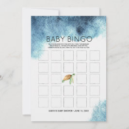 Tarjeta de bingo de Baby Shower | Tortuga marina