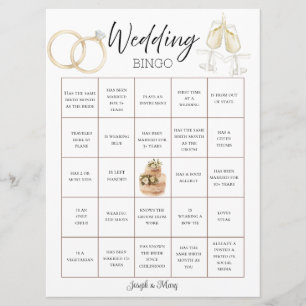 Tarjeta de Bingo de Boda Personalizable y Plantill