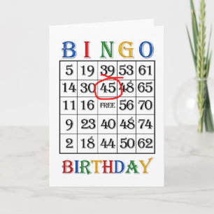 Tarjeta de Bingo de Cumpleaños 45